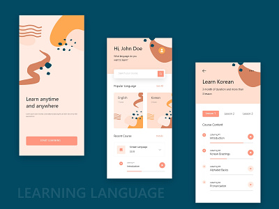 Language Learning Application animation app branding design graphic design illustration logo typography ui ux