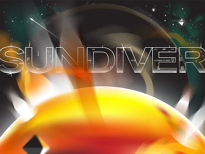 Sundiver Album Cover Crop album cover gradient retro sci fi space sun type