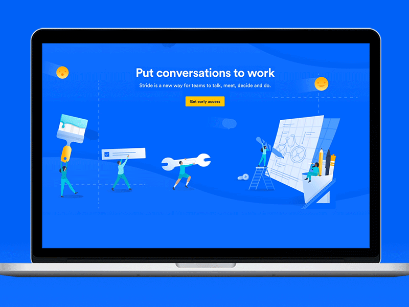 Put Conversations to Work animation chat hero illustration team technology work