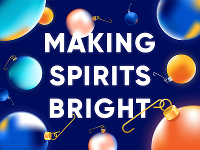 Making Spirits Bright celebration christmas festive glow gradient holiday illustration ornament