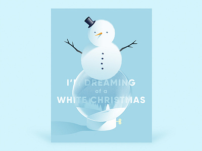 Dreaming Of A White Christmas celebration christmas festive gradient holiday illustration postcard snow snow globe