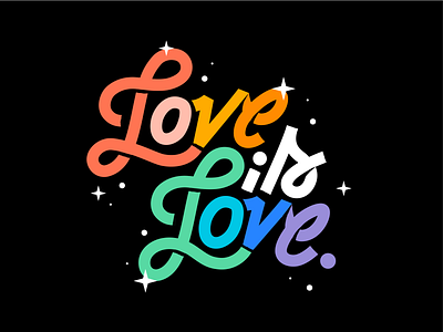 Love is Love atlassian equality illustration lettering love pride rainbow team typography