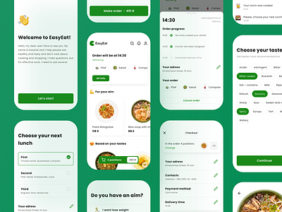 EasyEat - Food Delivery App app basket checkout concept delivery design food interface mobile onboarding order progress ui ux