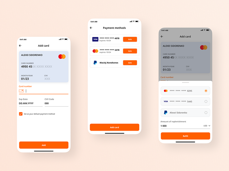 Payment methods by Valentyn Volkotrub on Dribbble