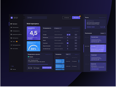 Dashboard for students