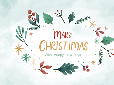 Mary Christimas With Happy New Year christmas illustration lettering mary minimal typography vector