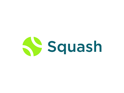 Squash branding concept letter s logo design negative space tennis ball