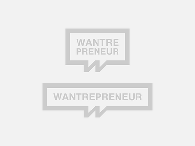 Wantrepreneur branding chat bubble communication letter w logo design vertical and horizontal lockups