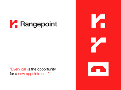Rangepoint branding logo design r house point r phone point real estate company two houses phone