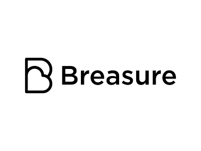 Breasure branding cloud heart letter b logo design outlined version sun