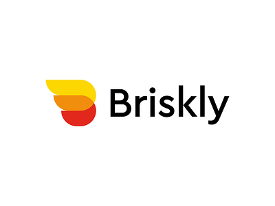 Briskly bird branding letter b lettermark logo design wing