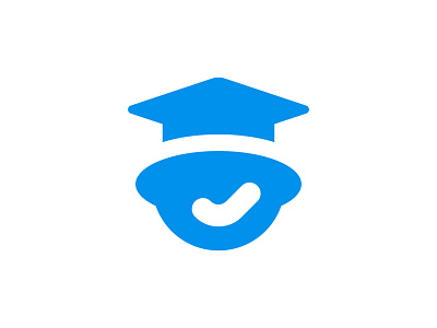 ZippedScript branding check face graduation hat logo design mark mortarboard person smile