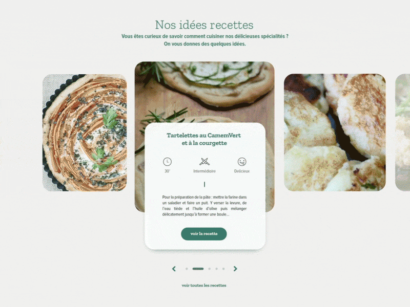 Tomm'Pousse animation cheese digital gif recipes ui ux webdesign