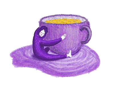 Tea adobe illustrator colours drawing girl illustration illustrator image purple tea