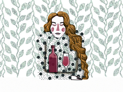 merlot adobe illustrator colours drawing girl illustration illustrator image pattern vector wine