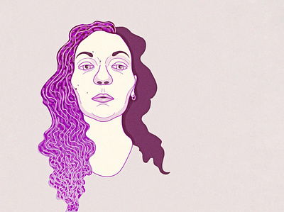 Self-portrait adobe illustrator colours drawing girl illustration illustrator image portrait portrait art purple vector