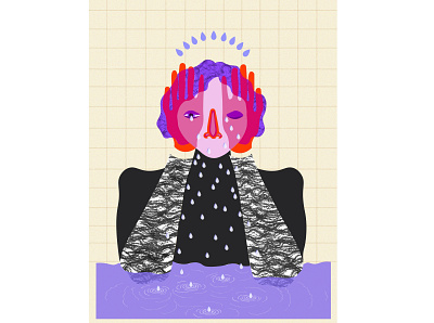 Queen of Sorrow adobe illustrator colours drawing girl illustration illustrator image purple vector