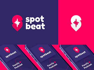 Spotbeat Podcast Logo \ S + Pin + Sound Wave