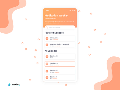 Podcast App - UI Concept design ios ios app meditation app modern podcast ui ux