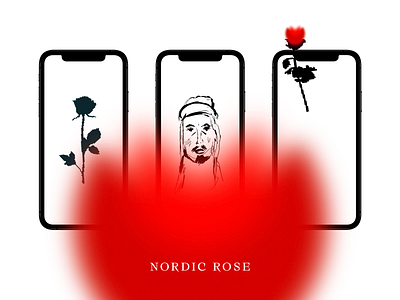 Nordic Rose mockup illustration ilustration mobile device mockup rose visual design