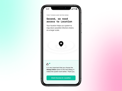 Service concept: grant access to Location (mobile app on iOS)