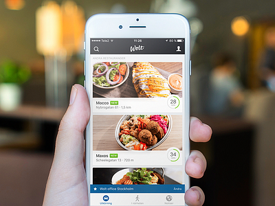 Restaurant listing screen on iOS app design ios iphone mobile product design ui ui design visual design