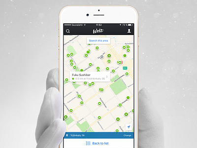 Map screen on iOS app design ios iphone map mobile product design ui ui design visual design