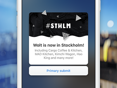 Modal mockup for Wolt's iOS app product design ui design visual design