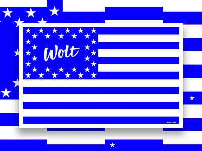 Wolt flag blue flag star stripe white wolt