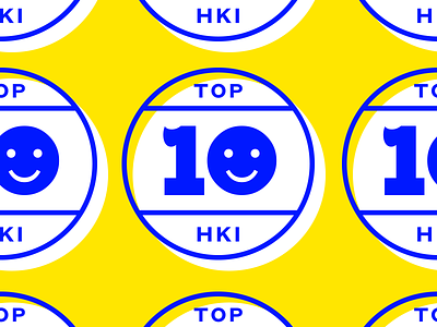 Wolt TOP-10 Helsinki badge blue helsinki hki offset smiley symbol top top 10 white wolt yellow