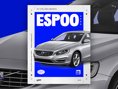 Espoo ——— Volvo blue esbå espoo mockup poster volvo white