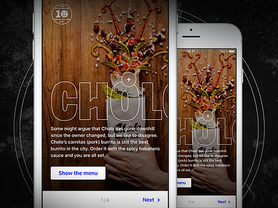 Restaurant stories mobile mockup burrito cholo iphone ui wolt