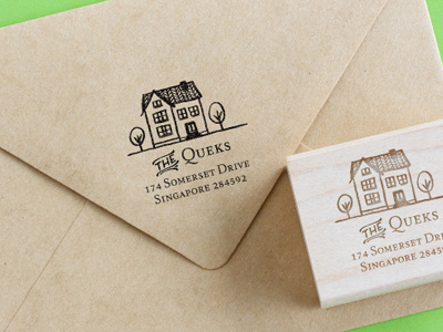 Address Rubber Stamp address envelope house imprint personal print rubber stamp