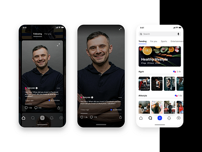 Social Video App Concept app clean dark design flat gary vee modern social tiktok ui ux video