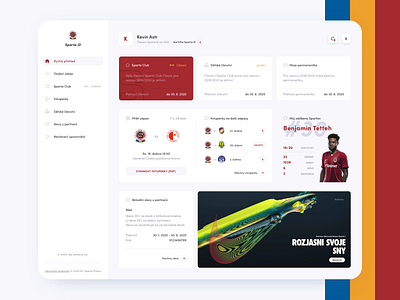 Football dashboard UI administration app club dashboard football interface profile slavia soccer sparta sport ui ux