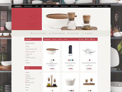 Kitchenware e-commerce website catalog clean ecommerce flat grid icons kitchenware luxury shop ui ux webdesign