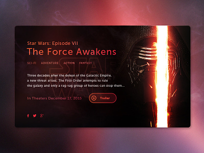 Star Wars: The Force Awakens - Kylo Ren dark dashboard force awakens kylo ren landing movie page poster star wars trailer ui web