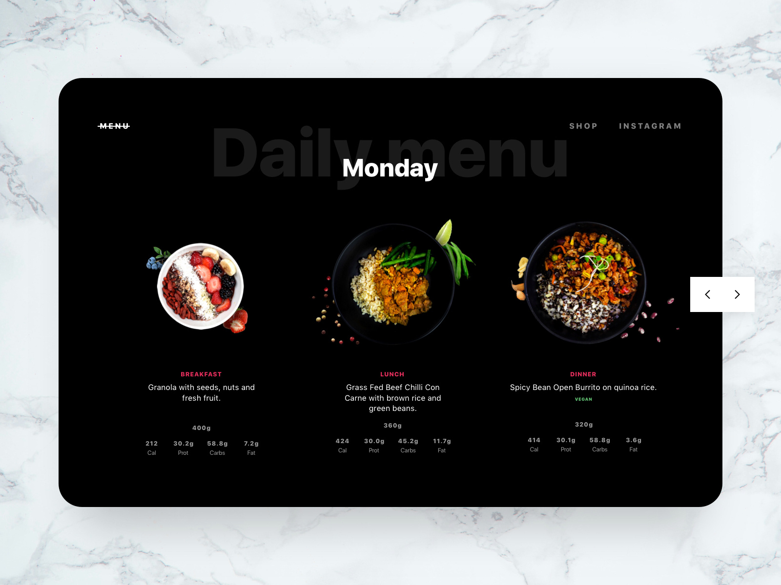 Daily Menu Web Ui By Kevin Astr On Dribbble 2229