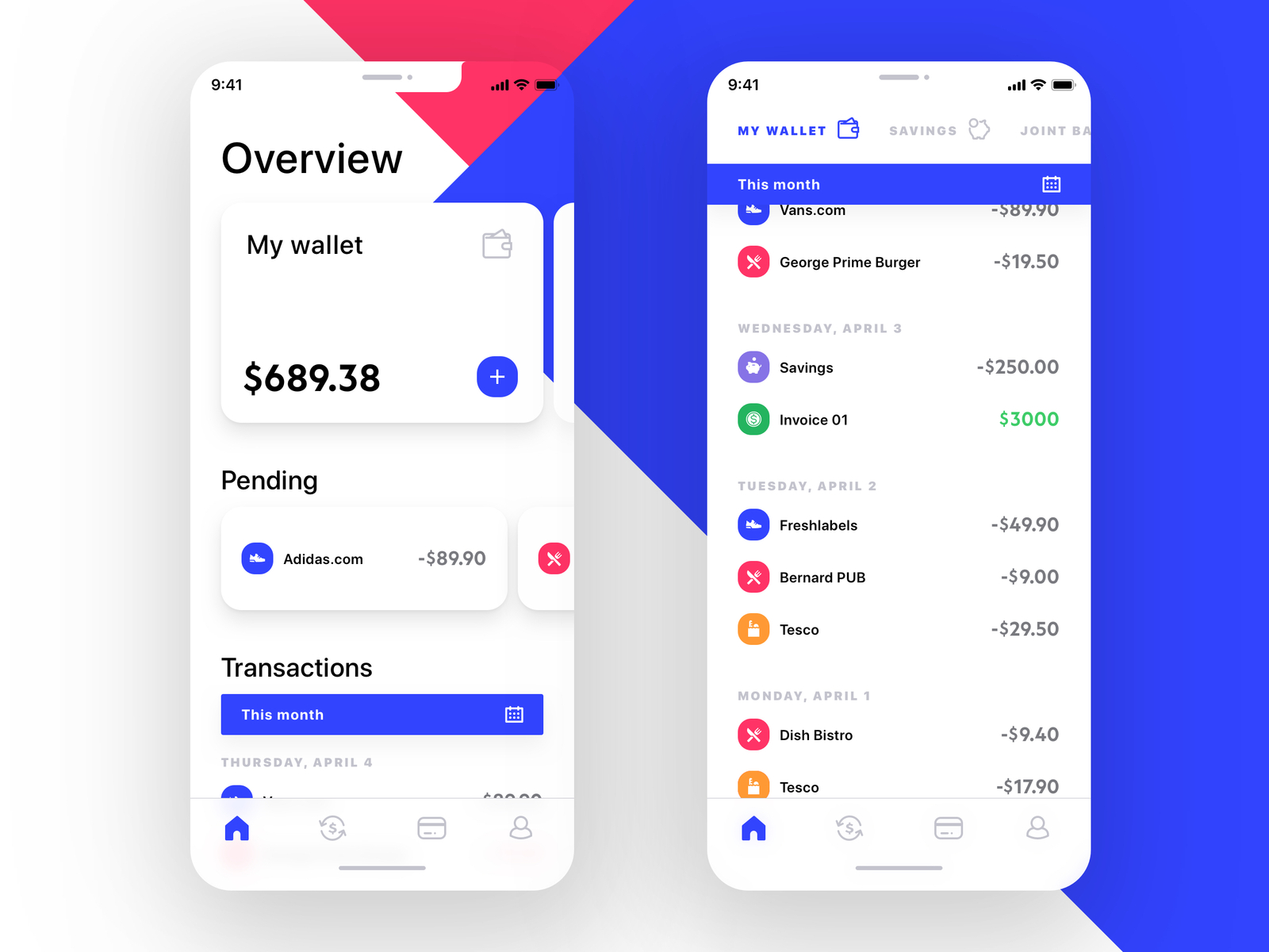 Mobile Wallet App UI by Kevin Astr on Dribbble