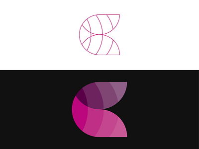 Leaf with Golden Ratio color golden ratio icon leaf logo pink shape