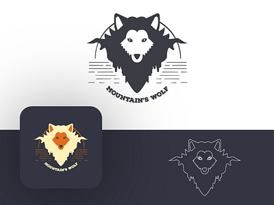 Mountain wolf - Retro style logo design