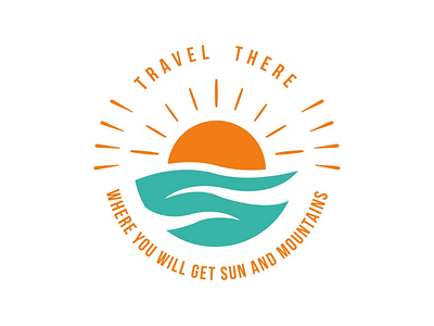 Travel logo logo logo design logos logotype sunset travel travel logo wave logo