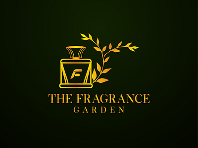 The Fragrance Garden cent logo fiverr fragrance gold grader greene background leaf logo golden colour