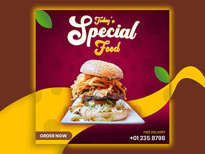 Food's Ad burger food order page social media ad special