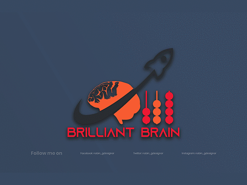 Brilliant Brain Logo adobe illustrator amination brain brain logo branding brilliant design gif gif desige logo design logos mascot