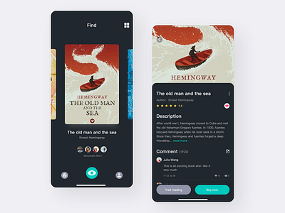 Reading App Design app book design mobile read ui ux