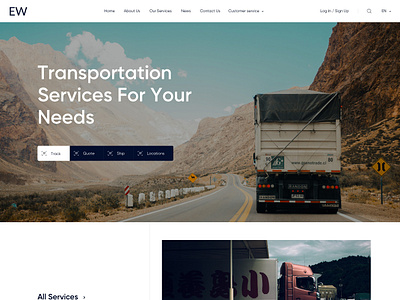 Transportation - Home Page design ui ux web website