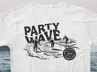 DUSC Party Wave T-shirt branding design dundee dusc graphic design illustration logo ocean party party wave surf surf club surfer surfers surfing t shirt t shirt design water wave