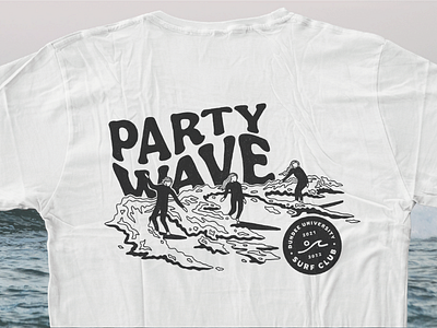 DUSC Party Wave T-shirt branding design dundee dusc graphic design illustration logo ocean party party wave surf surf club surfer surfers surfing t shirt t shirt design water wave