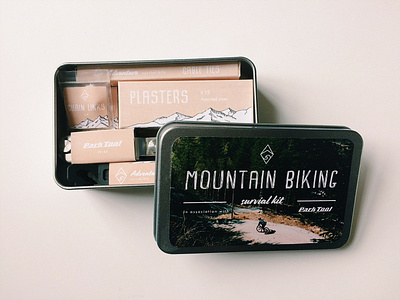 Adventure Survival Kit adventure branding design logo mountain biking mountains packaging product branding